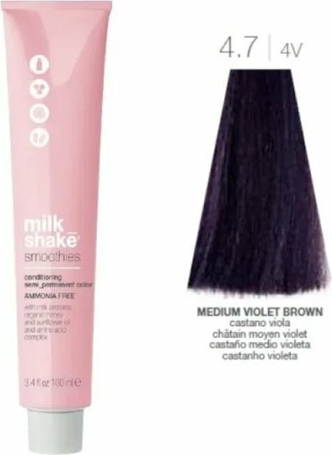 Produktbild Milk_Shake Vopsea semi-permanenta Smoothies 4.74V, Castaniu Mediu Violet, 100ml