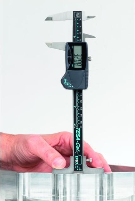 Image du produit Tesa CAL Pied à coulisse numérique IP 67 Plage de mesure 0-300 mm Roue motrice carrée (6.40 cm)