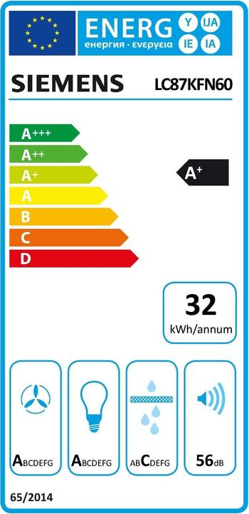 Label énergétique Siemens SIEM Hotte d'aspiration (Hotte murale)