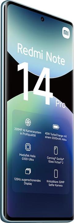 Immagine prodotto Xiaomi Redmi Note 14 Pro (256 GB, Blu oceano, 6.67", Doppia SIM, 200 Mpx, 4G)