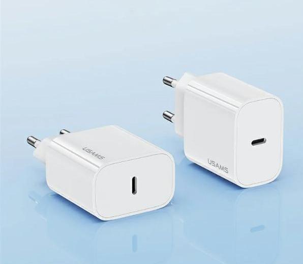 Immagine prodotto Usams Ład. siec. 1xUSB-C T65 PD20W PD Ricarica rapida US-CC226 + cavo USB-C/USB-C US-SJ711 60W biały/