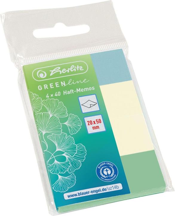 Produktbild Herlitz Notizzettel 4 x 40 Blatt, Mehrfarbig (20 x 50 mm)