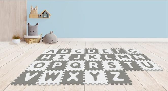 Actual product image Besttoy Soft puzzle mat - letters A-Z - grey/white - 26 pieces (30 x 30 x 1 cm)