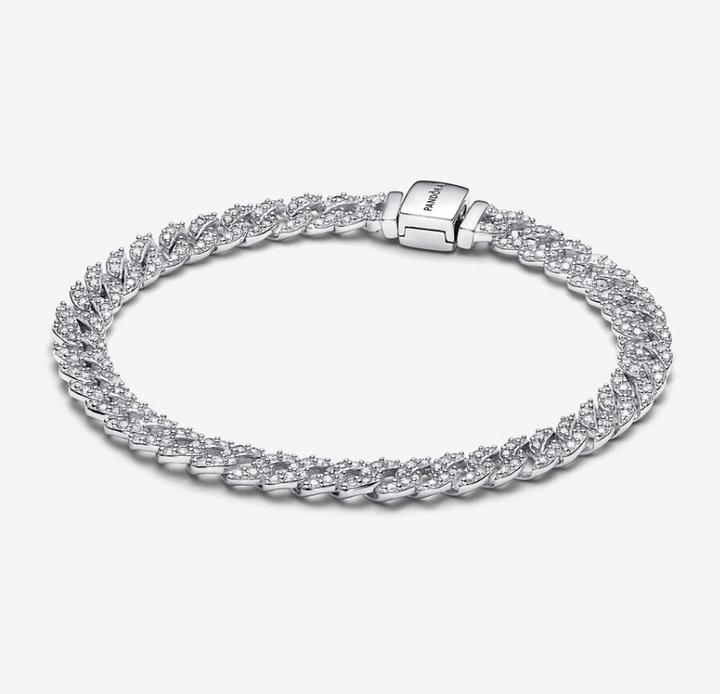 Image du produit Pandora Bracelet à maillons pavé Timeless (20 cm, Argent sterling)