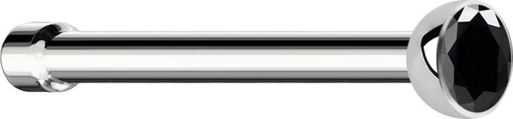 Image du produit Star Piercing Clou de nez droit argenté avec cristal noir (Acier chirurgical 316L, sans laiton)