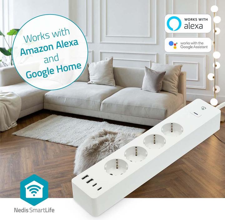 Immagine prodotto Nedis SmartLife Power Strip Wi-Fi | Hybrid (CEE 7/7) / USB A / USB-C™ | 16 A | 3680 W | 2.00 m | 0 -