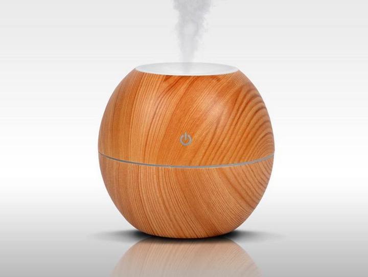 Lasmex Luftbefeuchter LTC, 4 Farben beleuchtet, 130ml, helles Holz