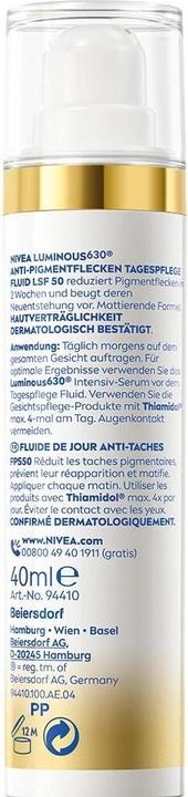 Image du produit NIVEA Cellular Luminous630 (40 ml, Crème de jour, SPF 50)