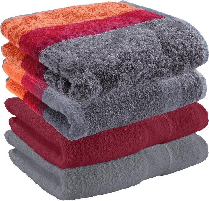 Bordeaux red, Orange, Grey
