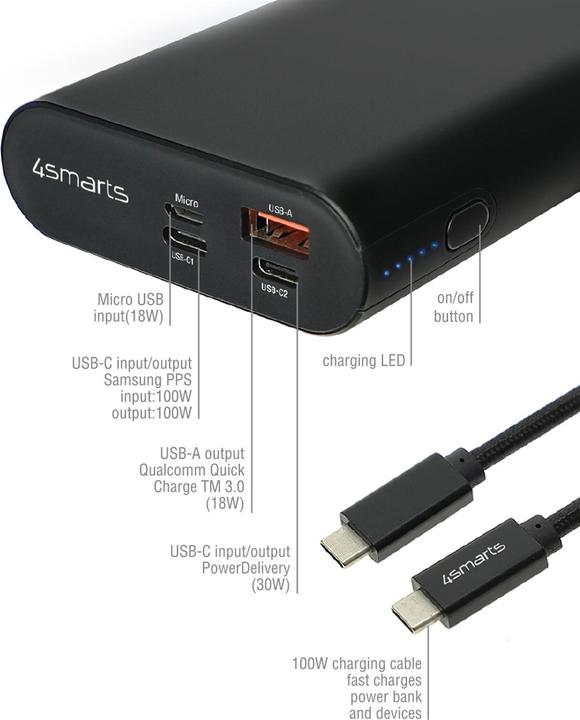 Immagine prodotto 4smarts Impresa 2 (20000 mAh, 130 W, 74 Wh)