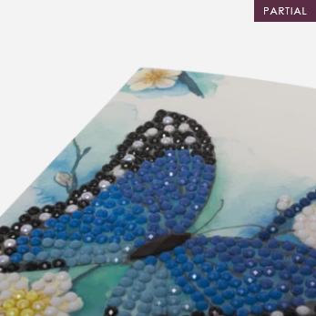 Produktbild Craft Buddy Blue Butterfly, 10x15cm Crystal Art Card