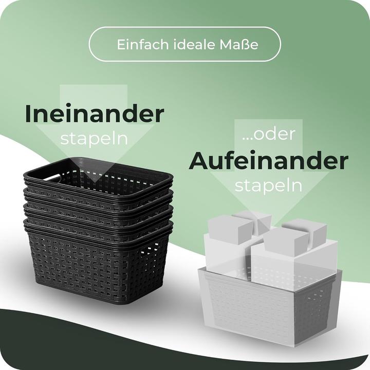 Image du produit Novaliv 3er Set Aufbewahrungsbox mit Deckel Küche 5L Schwarz Kunststoff Rattan-Optik Küche Aufbewahr (5 l)