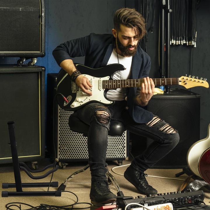 Produktbild Relaxdays Gitarrenständer (Gitarre, E-Gitarre, E-Bass)