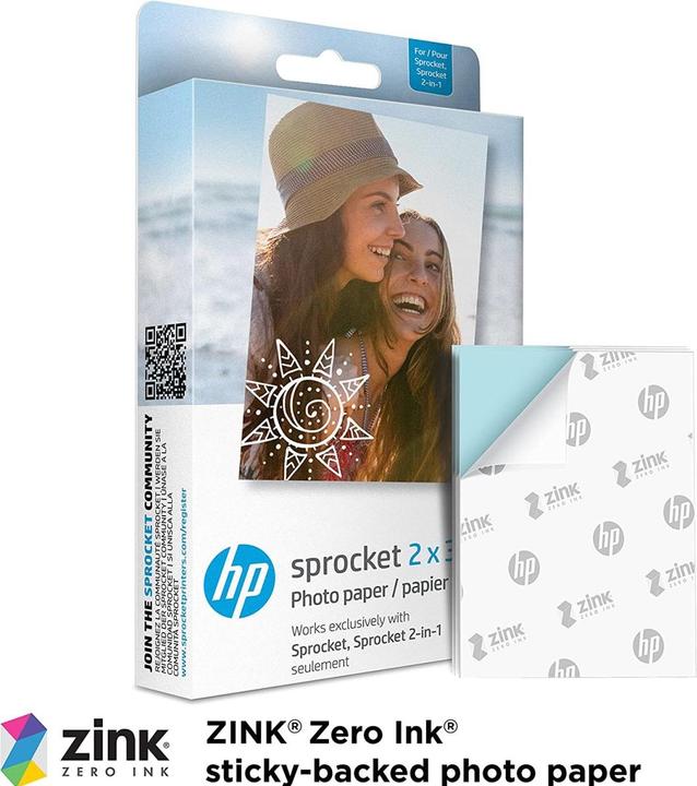 Produktbild HP Sprocket Fotopapier Zink (290 g/m², Foto (5x7.6cm), 20 x)
