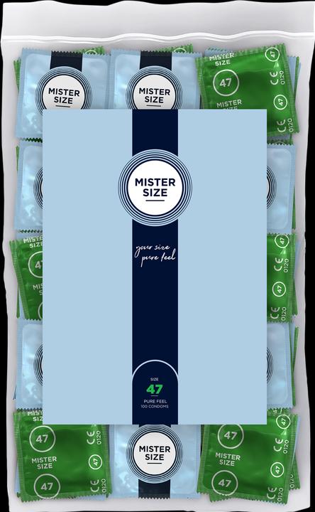 Image du produit Mister Size 47 mm Préservatifs, 100 pièces, latex de caoutchouc naturel, ultra-minces, humidifiés au silicone (100 pcs)