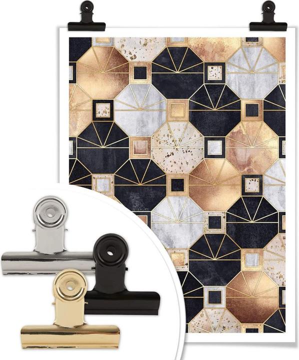 Produktbild Trenddeko Art Deco: Gold und Schwarz (80 x 100 cm)