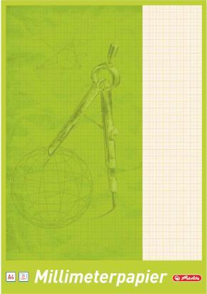 Image du produit Herlitz Bloc de papier millimétré A4, 80 g/qm, 25 feuilles (A4, Règle spéciale, Non contraignant)