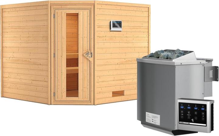 Insulated wooden door with insulating glass