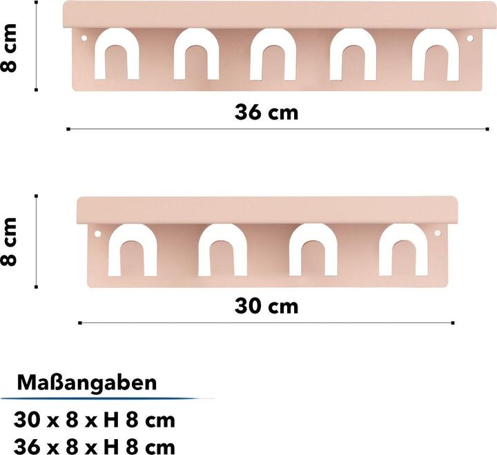 Produktbild Casa Pura Metall Wandregal mit Haken