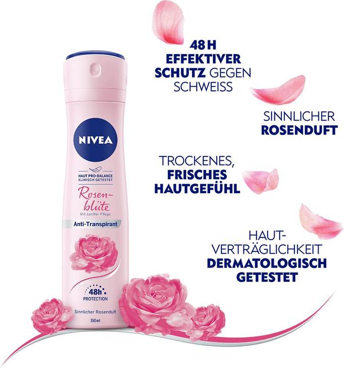 Immagine prodotto NIVEA deospray fiori di rosa, flacone 150ml (Getto vaporizzato, 150 ml)