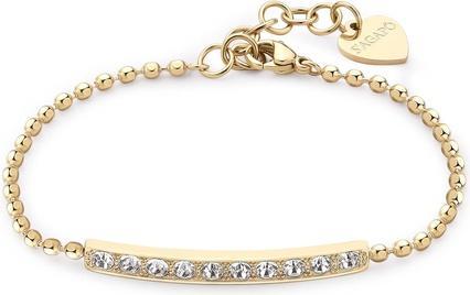 Immagine prodotto Sagapo S'Agapµ - Elegante bracciale placcato oro con cristalli trasparenti Dazzly SDZ17 (18.50 cm, Acciaio inossidabile)