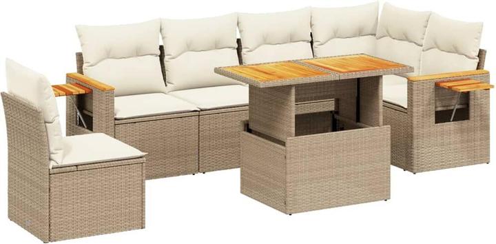 Image du produit VidaXL Meuble de jardin Canapé Salon de jardin Ensemble de jardin 7 pièces Beige