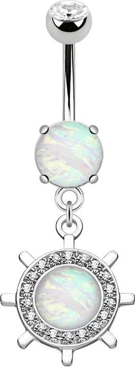 Immagine prodotto Star Piercing Banana in argento con ciondolo yacht bike e opale (Acciaio chirurgico 316L, Ottone)