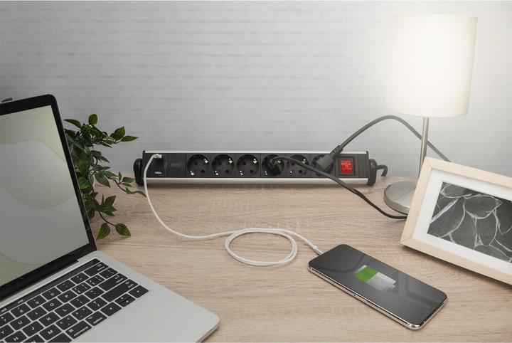 Immagine prodotto Digitus Presa di corrente in alluminio a 6 vie 2xUSB-A/1xUSB-C (6 x, USB-C, USB-A, 1.50 m)