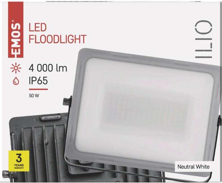 Actual product image Emos LED Floodlight ILIO, 51W, neutral white (4600 lm, IP65)