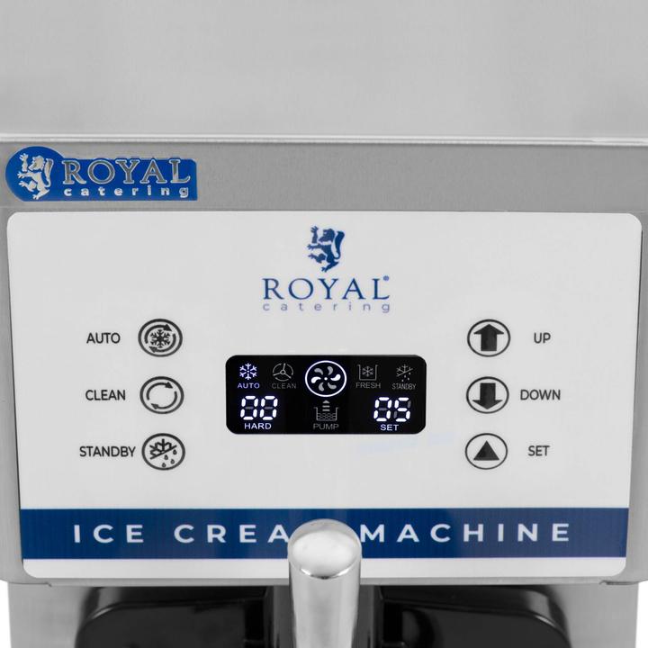 Produktbild Royal Catering Softeismaschine 13 l/h 800 W LED Edelstahl Frozen Joghurt Maschine Gastro