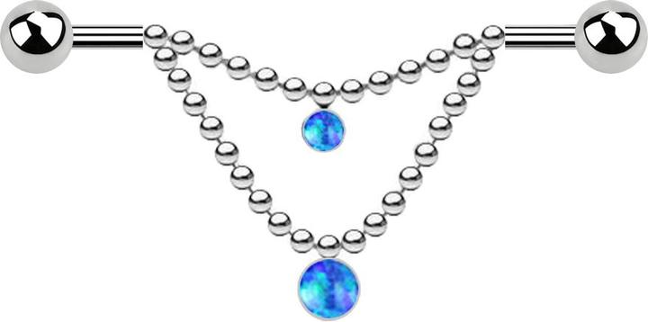 Image du produit Star Piercing Expander noir avec cristal argenté (Acier chirurgical 316L, sans laiton)