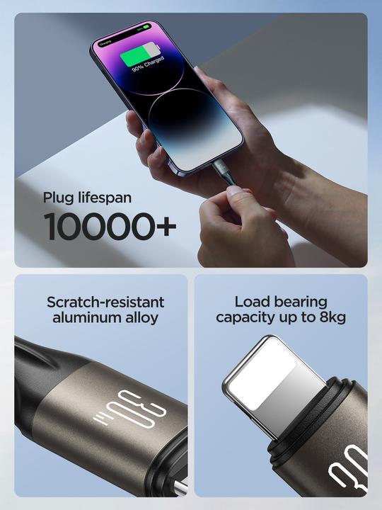 Image du produit Joyroom Câble Light-Speed USB-C vers Lightning SA25-CL3, 30W, 1.2m (noir) (1.20 m, USB 3.2 Gen 1, 30 W)