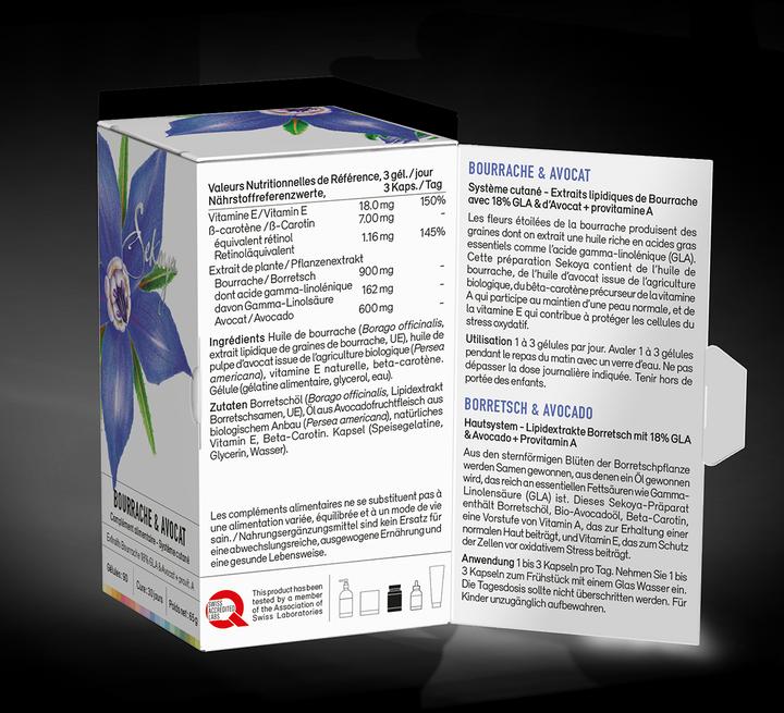 Image du produit Sekoya Bourrache & Avocat | Peau sèche & eczéma (90 pièce(s), Capsules)