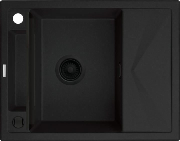 Actual product image Deante Juodas NERO Matinis MAGNETIC 1-BOWL GRANITE SINK WITH DRAINER (64 cm, 50 cm)