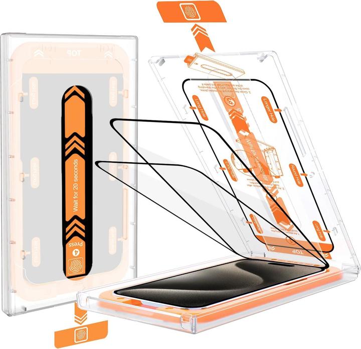 Actual product image PhoneLook Vitre de protection intégrale avec système de montage automatique anti-bulles et anti-poussière 3D (1 Piece, Apple iPhone 12 Pro Max)