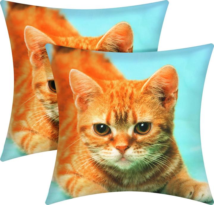 Produktbild Avizar 2 Stk. Kissenbezüge Gelbe Katze (40 x 40 cm)