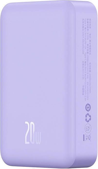 Produktbild Baseus Powerbank Magnetic Mini 20000mAh 20W (purple) (20000 mAh, 20 W, 74 Wh)