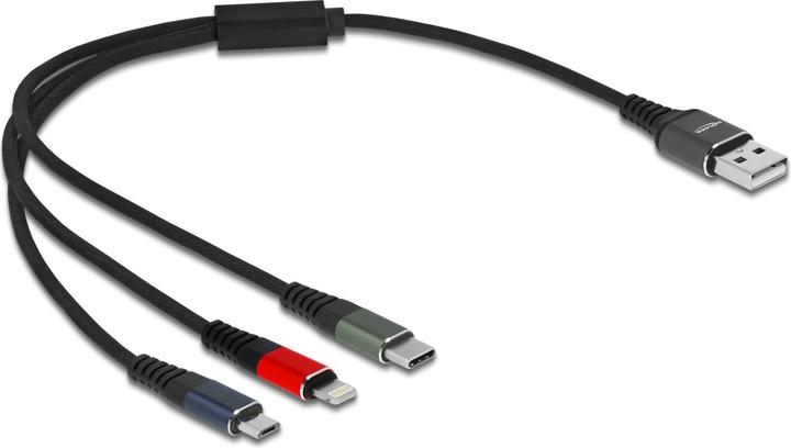 Delock USB A - USB Micro B/Lightning/USB C (0.30 m, USB 2.0)