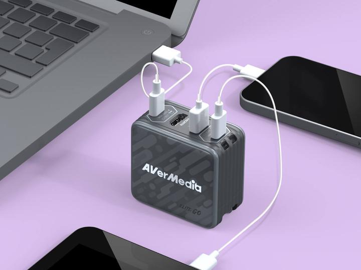 Actual product image AVerMedia Charging dock, EliteGO (GC313Pro) Black, 100W GaN, HD (Mac)