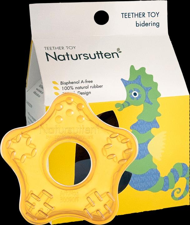Actual product image Natursutten Organic Teething Ring Starfish 100% Natural Rubber