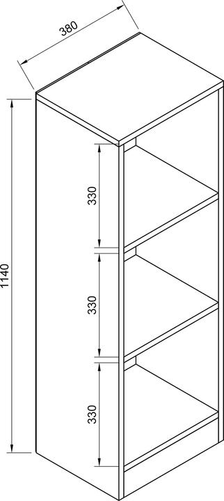 Produktbild VCM Holz Aufbewahrung Stand Regal Bücherregal Deko Bücher Standregal Dilos S 3-fach (38 x 30 x 114 cm)