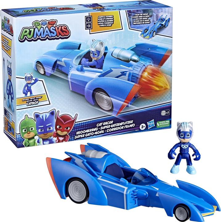 Produktbild PJ Masks Power Heroes Super-Katzenflitzer, Catboys Fahrzeug, Lichter, Geräusche, Vorschulspielzeug f