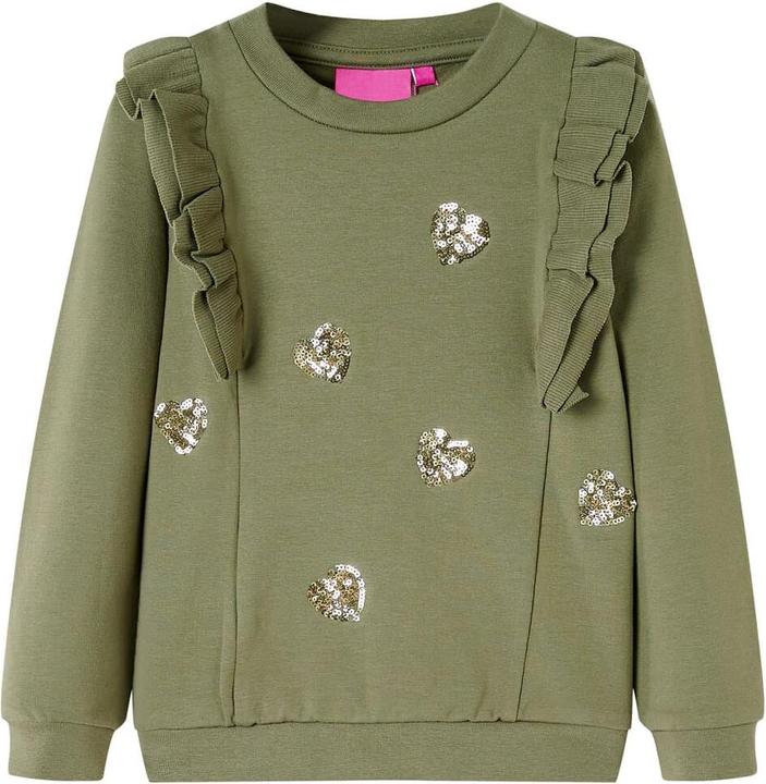 VidaXL Kinder-Sweatshirt Khaki 116,Material: 95 % Baumwolle. 5 (116)