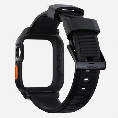 Actual product image Nomad Rugged Case -suojakotelo, Apple Watch 45 / 44 /, musta (Fluoroplastic, Apple Watch Series 8)