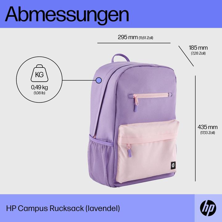 Actual product image HP Campus Lavender Backpack (P) (17 l)