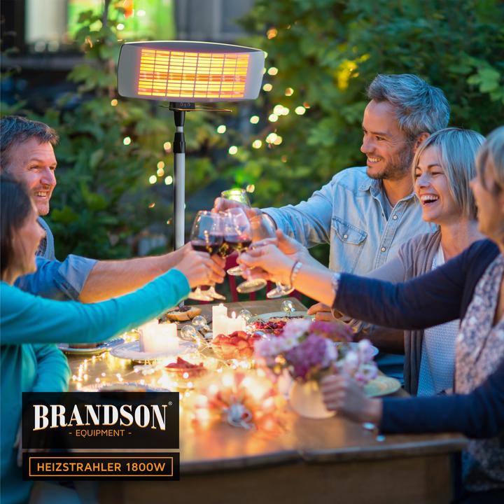 Produktbild Brandson Infrarotstrahler Heizstrahler mit Fernbedienung & Wandhalterung, Terrassenheizstrahler, 1800 W (2000 W)