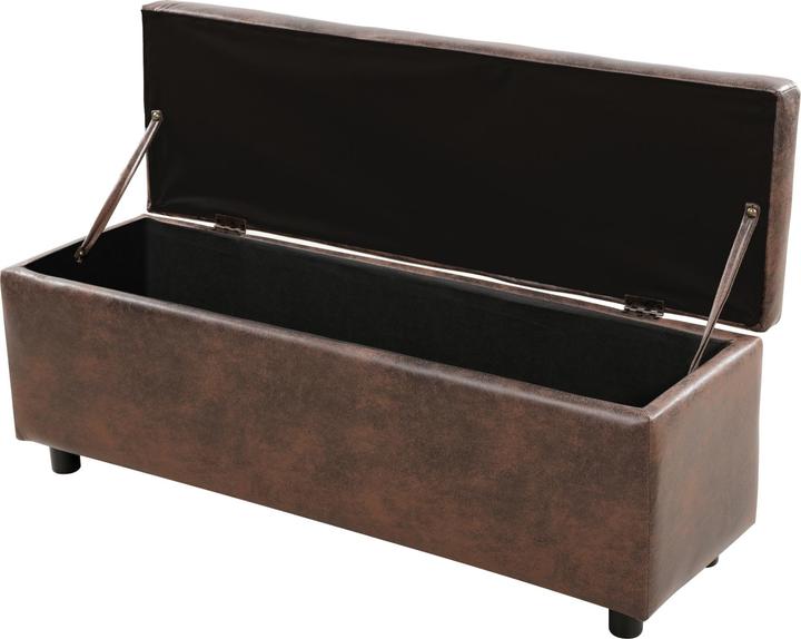 Produktbild Corium Sitztruhe Bukit 118x37x43 cm Kunstleder Braun (118 cm)