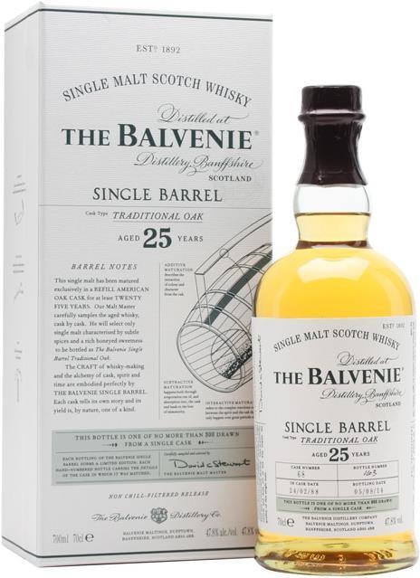 Balvenie 25 anni (Single Malt, Whisky scozzese, 1 x 70 cl)