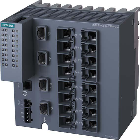 Image du produit Siemens Commutateur Ethernet industriel, ports RJ45 16, ports fibre 4SFP, 1Gbps, couche 2 gérée