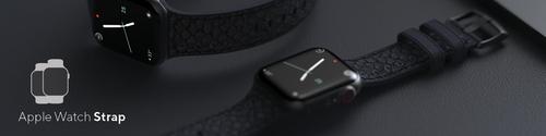 Actual product image Njord Vindur Watch Strap for Apple Watch 44/45mm (45 mm, Vegan Leather, Stainless steel fastener, Salmon leather)